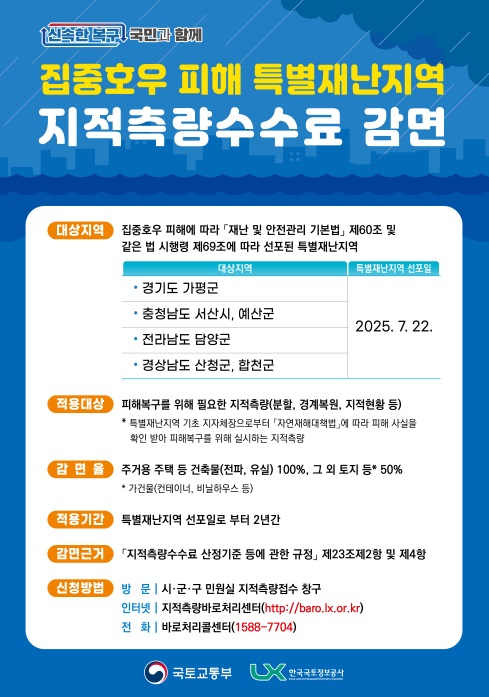 호우_피해_특별재난지역_지적측량_수수료_감면_포스터.jpg