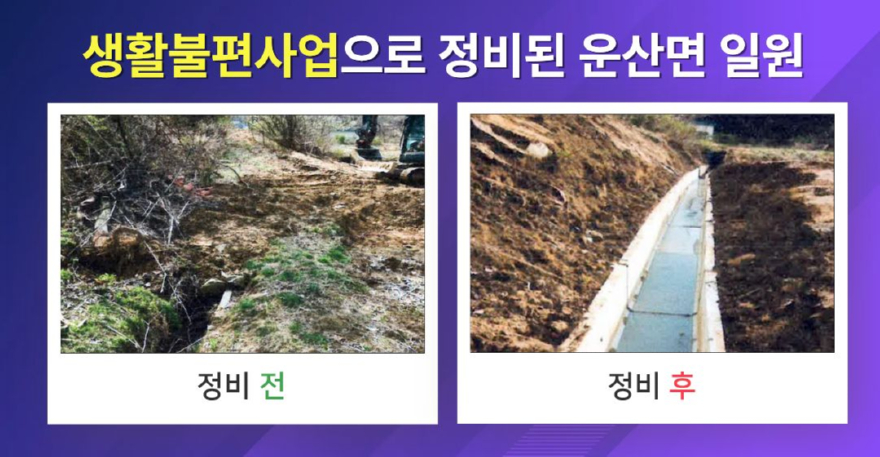3. 지난해 소규모 생활불편사업으로 정비된 운산면 일원 배수로 모습.jpg