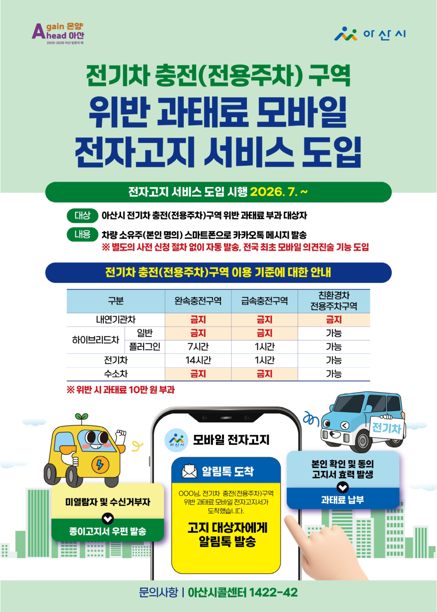 6. 아산시, 전기차 충전구역 위반 과태료 7월부터 전자고지 일부 도입.jpg