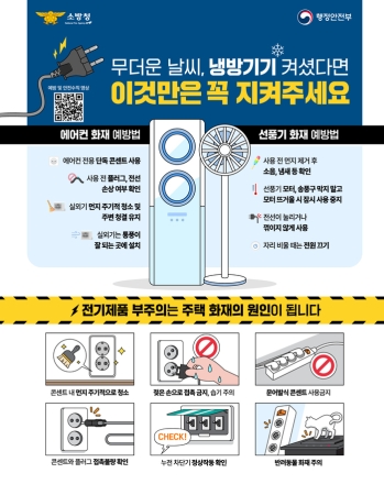 천안서북소방서, 냉방기기 화재 예방 수칙 홍보