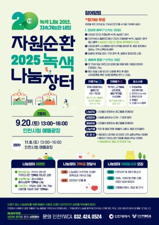 인천시, 지속가능한 내일을 위한‘자원순환 녹색 나눔장터’개최