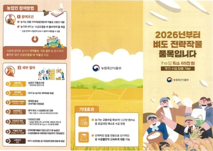 홍성군, 2026년부터 ‘수급조절용 벼’도 전략직불제 포함
