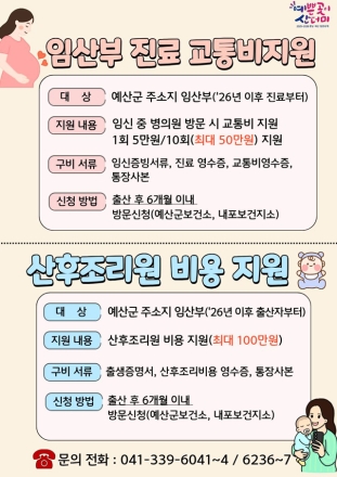 예산군, 임산부 진료 교통비·산후조리원 비용 신규 지원