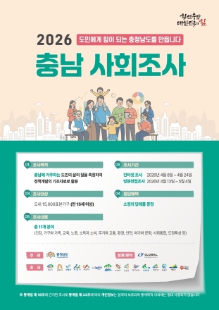 예산군, 2026년 충남 사회조사 실시