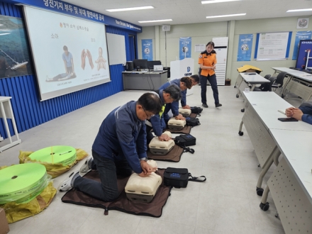 당진소방서, 대우건설 근로자 대상 심폐소생술 교육 실시