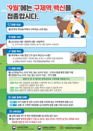당진시, 하반기 소·염소 구제역 백신 일제접종 추진