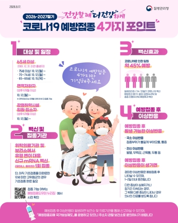 천안시, 12일부터 코로나19 예방접종… “독감과 함께 접종하세요”