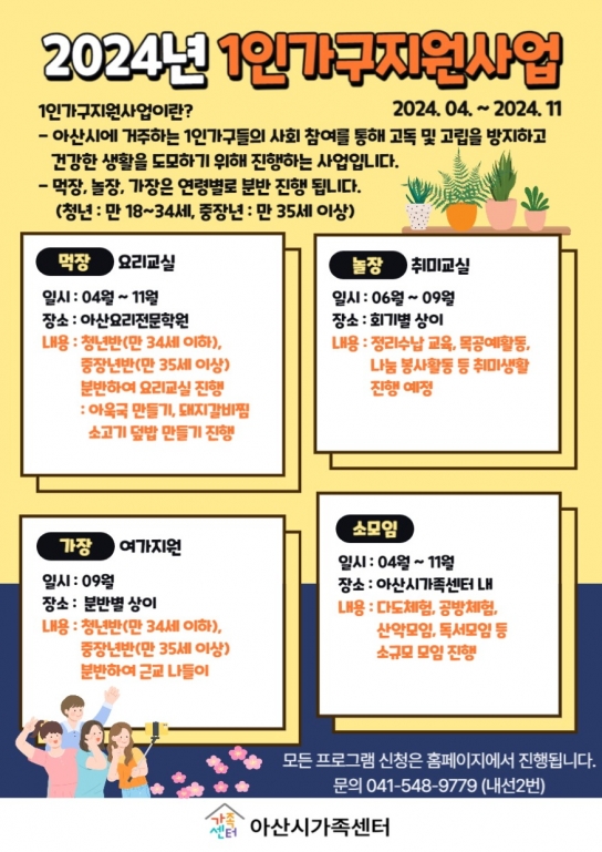 아산시, 다양한 지원책으로 1인가구 지원체계 마련