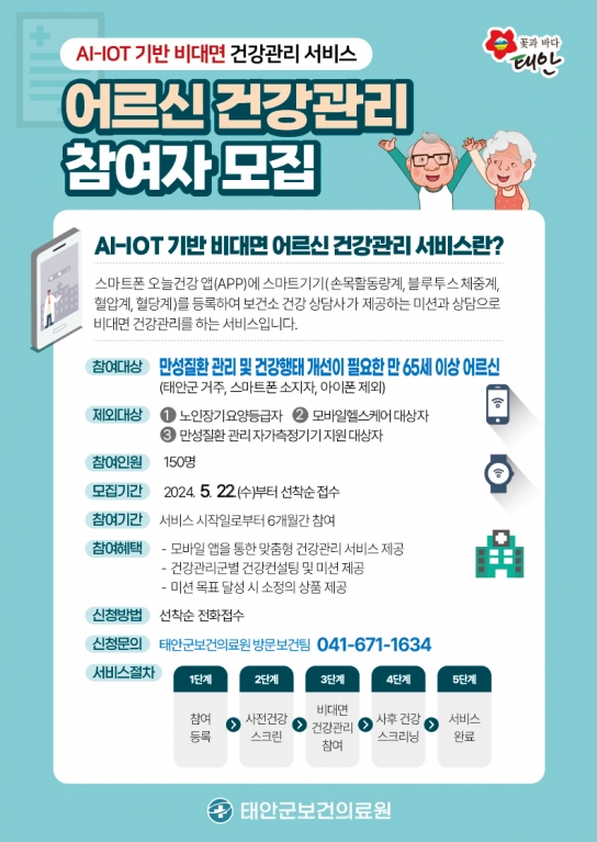 태안군, “집에서 관리받으세요!” 태안군, AI·IOT 활용 건강관리 앞장