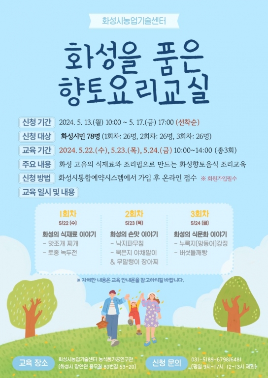 화성시, ‘화성을 품은 향토요리교실’운영
