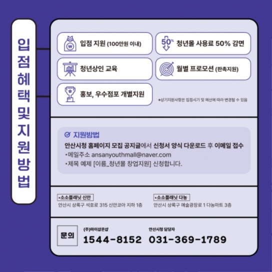 안산시, 청년몰‘소소플래닛’입점 상인 9명 모집… 20일까지 신청