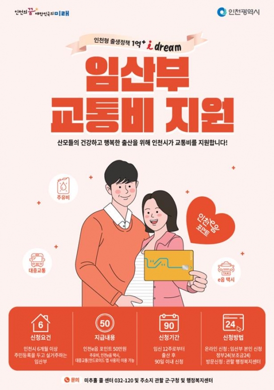 인천시, 임산부 교통비 지원 임산부에게 큰 호응 얻어