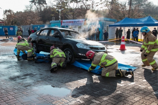 당진시, 전기자동차 화재 진압 가상훈련