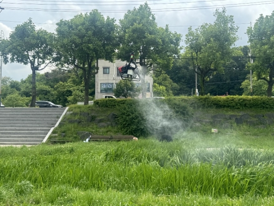 당진시보건소, 드론 방역 소독 실시