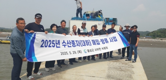 홍성군, 대하 종자 3,550만 마리 매입방류 완료
